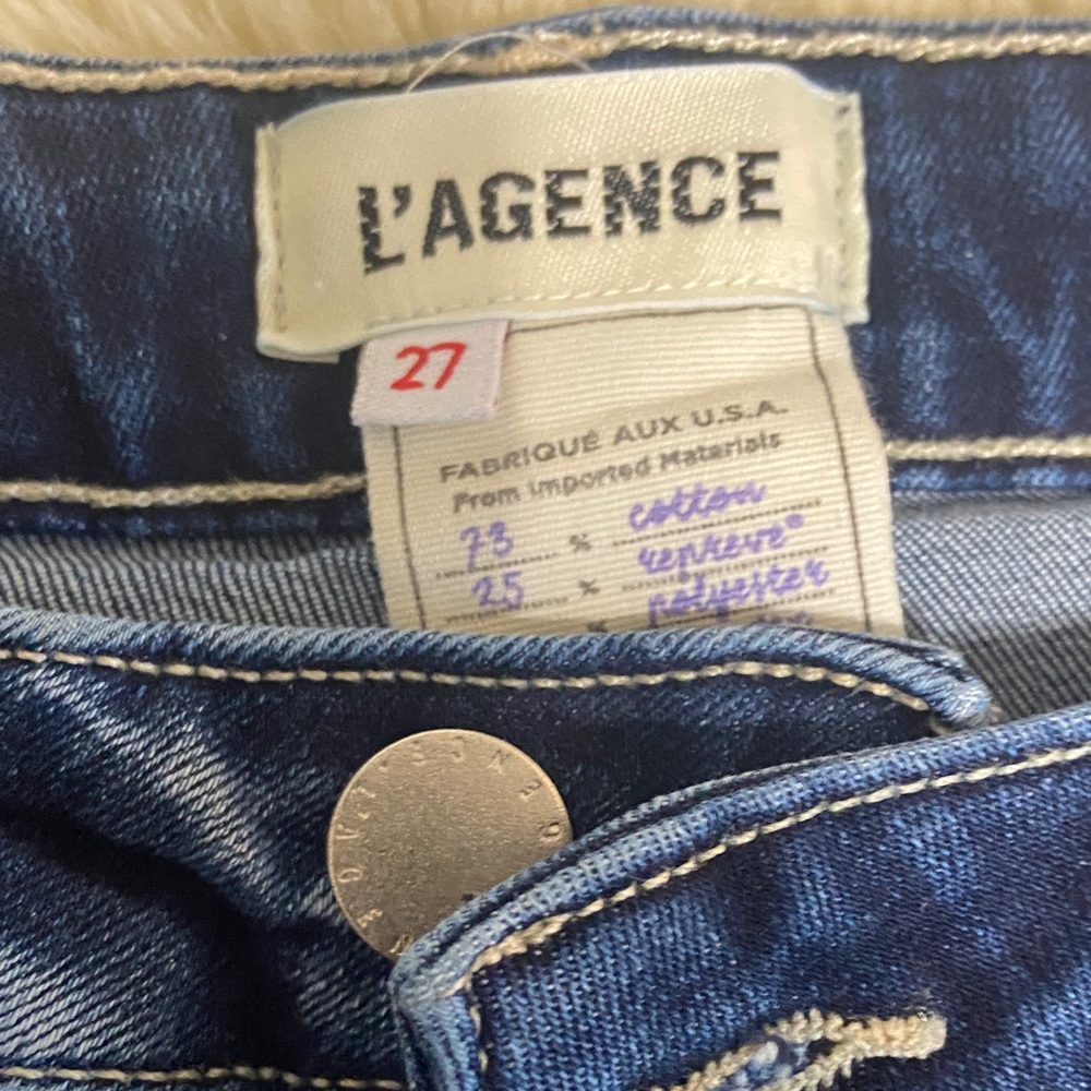 L'AGENCE Dark Blue Flare Jeans - Picture 2 of 3
